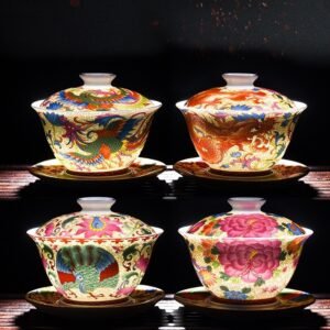 Porcelain Gaiwan Enamel Tea Cup Tea