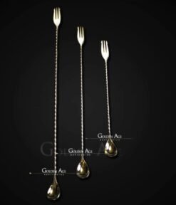 BAR SPOONS FORK TOP - Gold, 50cm