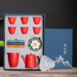 Creative Ceramic Tea Set Gift Practical Hand - Red, Ordinary