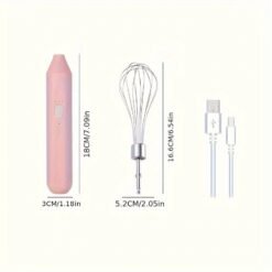 3 Speed Adjustable Eggs Beater Rechargeable Milk Frothers Handheld Electric Whisk Beater Foam Maker Hand Mixers Easy To Use - Pink