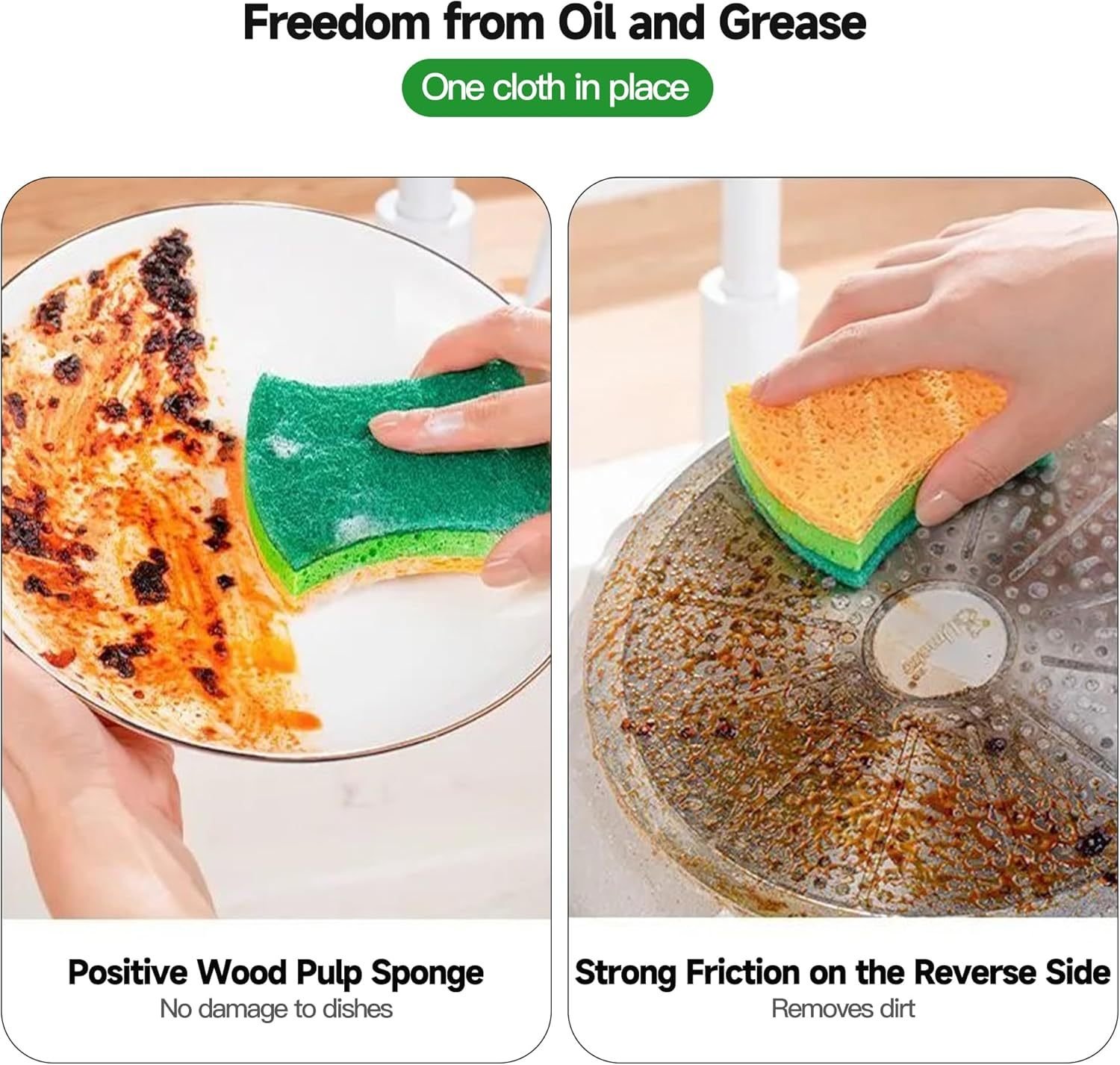 12 Pack Zero Scratch Scrub Sponges, 4 Pack, Non-Scratch Kitchen Sponges For Dishes And Cleaning - Image 7