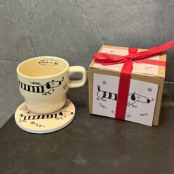 Dachshund Dog Coffee Cup Gift Box - Beige Sausage Dog, Cup and Cushion