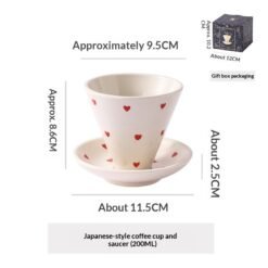 Creative, Niche Ceramic Coffee Cup And Saucer Set In Japanese Style Mugs - No 14, About 200ml
