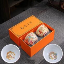 Chinese Retro Enamel Tea Cup Tea Cup - Couple Cups Wide Mouth