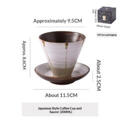 Creative, Niche Ceramic Coffee Cup And Saucer Set In Japanese Style Mugs - No 9, About 200ml