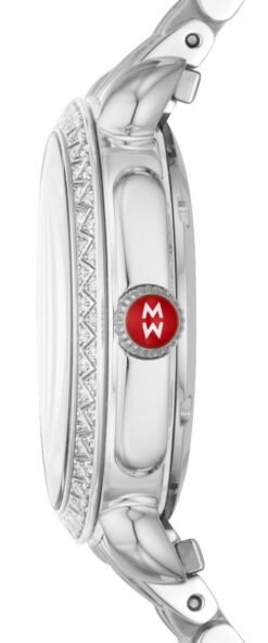 Alternative view of Michele Sidney Classic Stainless Steel Mother-of-Pearl Dial Diamonds Womens Watch MWW30B000001