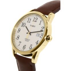 Alternative view of Timex Men's Easy Reader Date Brown/Gold/Cream 38mm Casual Watch, Leather Strap