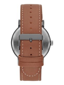 Alternative view of GEORGE Men's Watch: Gunmetal Case, Black Easy Read Dial, Cognac Vegan Leather Band (FMDOGE009)