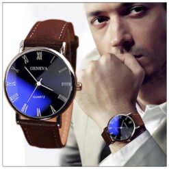 Ausyst Men's Watch Fashion Luxury Faux Leather Mens Quartz Analog Watch Watches Watches for Men on Sale Clearance