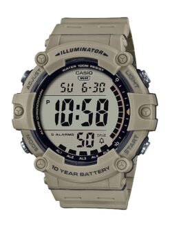 Casio Large LCD Digital Wristwatch Adult Mens Tan