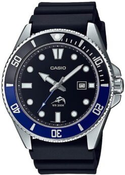 Casio Men's Sports Quartz 200m Stainless Steel/Black Resin Watch MDV106B-1A1V