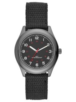 GEORGE Men's Watch: Gunmetal Case, Black Easy Read Dial, Black Nylon Strap (FMDOGE005)