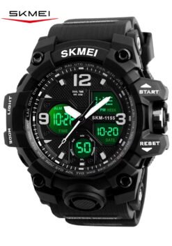 SKMEI Men's Military  Waterproof Watches for Men with Stopwatch Alarm LED Back Light Sports Watch, Black