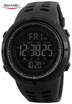 SKMEI Men's Watch, Waterproof Digital Sport Watch, Military Digital Watch Alarm Back Light Classic Watch, Black