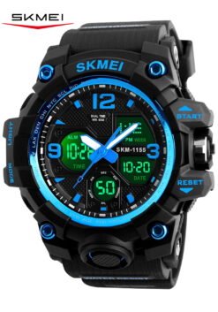 SKMEI Men's Wrist Watch,Large Face Military Waterproof Watches for Men with Stopwatch Alarm LED Back Light Sports Watch, Blue