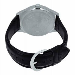 Alternative view of Casio Men's Analog Quartz Stainless Steel/Black Leather Watch MTPV006L-1B2