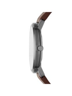 Alternative view of GEORGE Men's Watch: Gunmetal Case, Blue Easy Read Dial,Brown Vegan Leather Band (FMDOGE019)