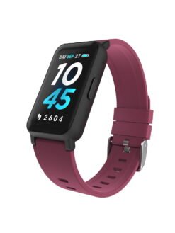 iTech Active 3 Unisex Adult Smartwatch Fitness Tracker, Merlot, Silicone Strap