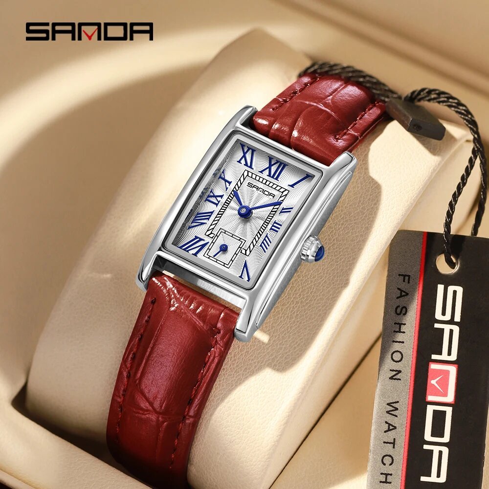sanda 1116 women's quartz watch red white fashion elegant rectangle waterproof pointer leather business ladies wristwatches sanda 1116 women's quartz watch red white fashion elegant rectangle waterproof pointer leather business ladies wristwatches