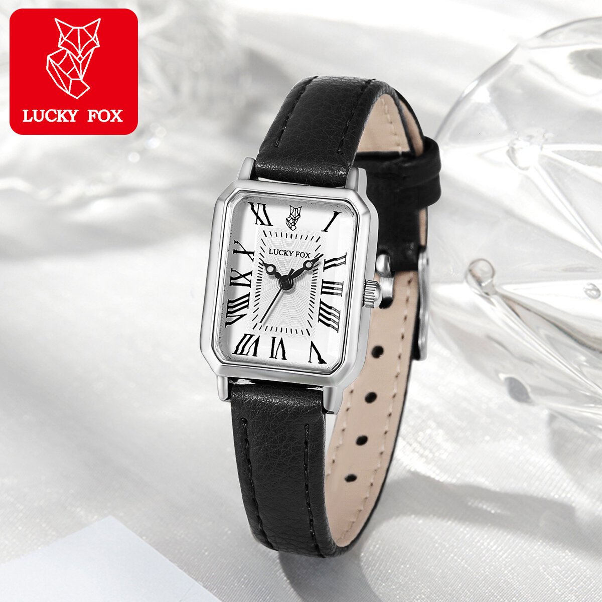 fashion rectangle quartz wrist watch for women luxury brand roman dial leather strap ladies watches clock