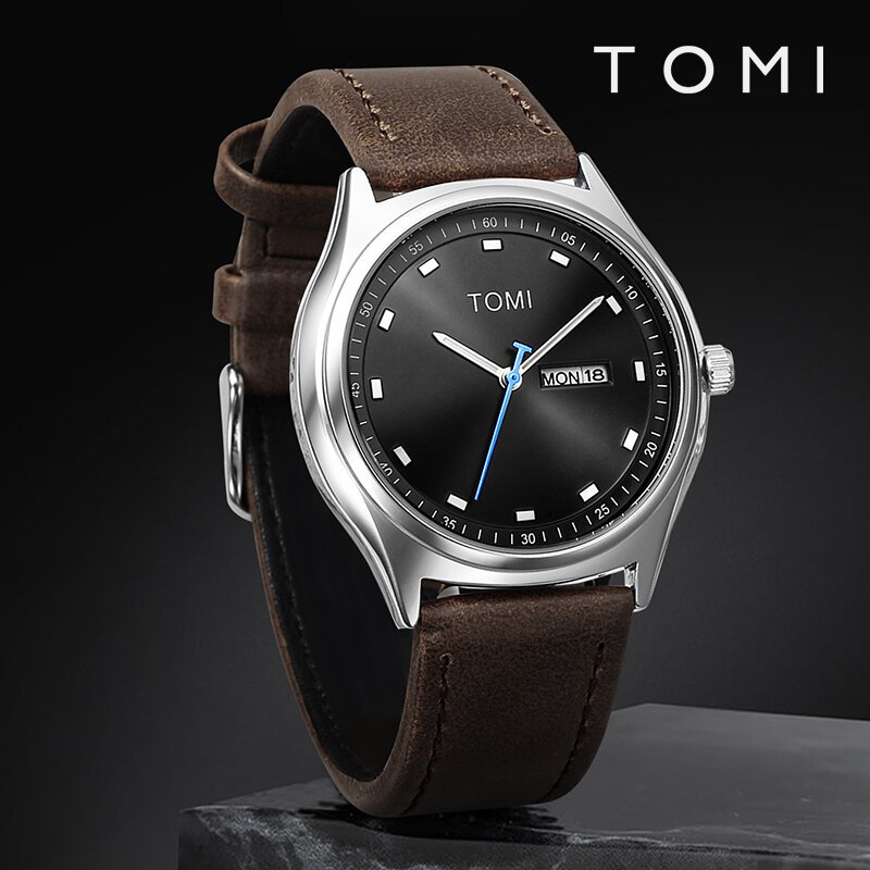 tomi minimalist men's watch business casual men's and women's quartz watch fashionable and versatile calendar quartz watch