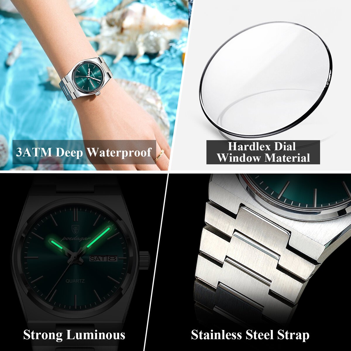 poedagar elegant watches for women waterproof luminous date week ladies watch quartz stainless steel woman's fashion wristwatch poedagar elegant watches for women waterproof luminous date week ladies watch quartz stainless steel woman's fashion wristwatch