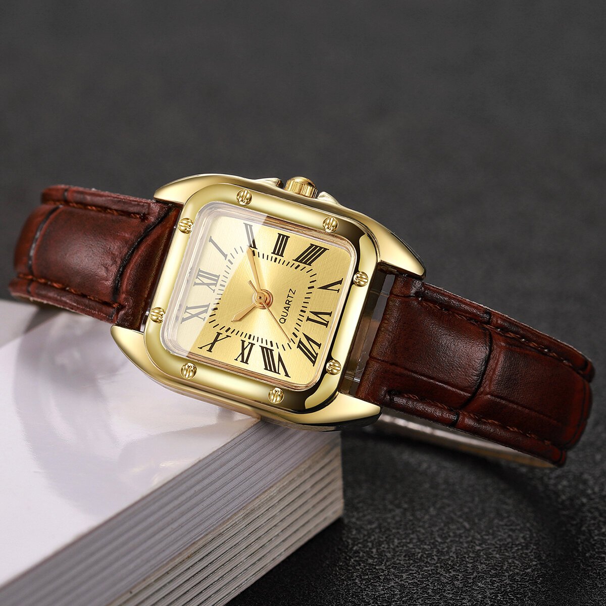 fashion square women leather strap wristwatches casual roma dial quartz watch for ladies clock relogio feminino (without box) fashion square women leather strap wristwatches casual roma dial quartz watch for ladies clock relogio feminino (without box)