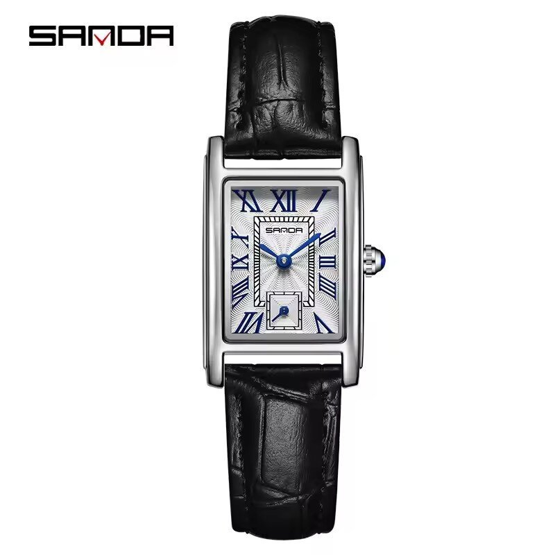 sanda 1116 new fashion 2025 elegant design rectangle dial water resistant quartz movement business women analog wrist watch часы sanda 1116 new fashion 2025 elegant design rectangle dial water resistant quartz movement business women analog wrist watch часы