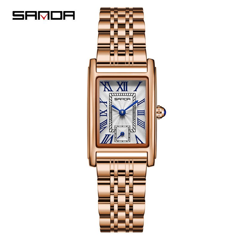 sanda 1116 new fashion 2025 elegant design rectangle dial water resistant quartz movement business women analog wrist watch часы sanda 1116 new fashion 2025 elegant design rectangle dial water resistant quartz movement business women analog wrist watch часы