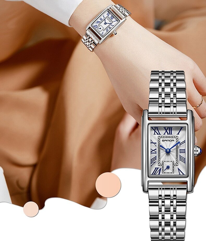sanda 1116 new fashion 2025 elegant design rectangle dial water resistant quartz movement business women analog wrist watch часы sanda 1116 new fashion 2025 elegant design rectangle dial water resistant quartz movement business women analog wrist watch часы