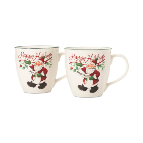 Pfaltzgraff Winterberry Naughty And Nice Porcelain Mug, Set of 2 by Pfaltzgraff
