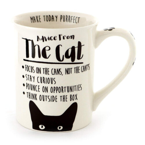  Our Name Is Mud “Advice from the Cat” Stoneware Coffee Mug, 16 oz by D56