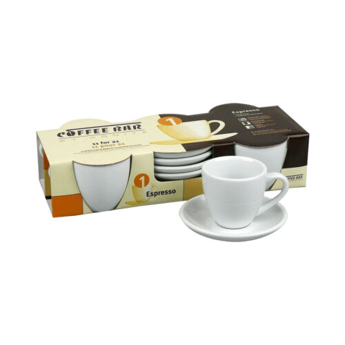Konitz Coffee Bar 2 oz. Espresso Cup and Saucer (Set of 4) by Konitz