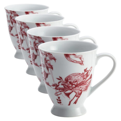 Bonjour Yuletide Garland Mugs Set of 4 by Bonjour