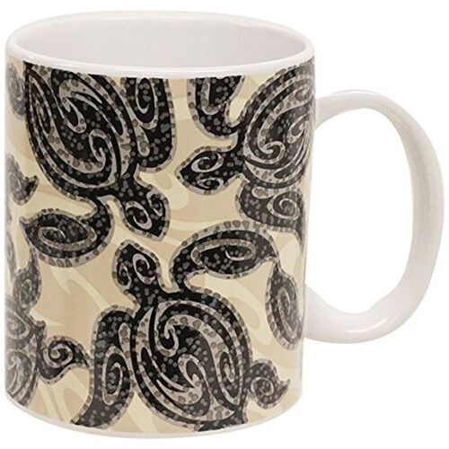 Stoneware Coffee Mugs 4 Pack Tribal Honu Turtle 11 oz. by Islander