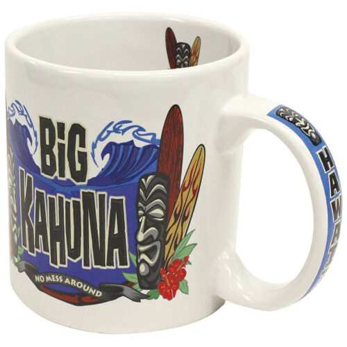 2 Pack Hawaiian Stoneware Coffee Mugs 20 oz. Big Kahuna by Islander