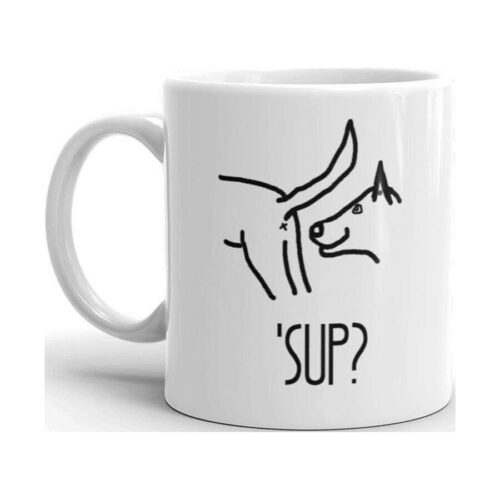 What s Up Sup Funny Novelty Humor 11oz White Glass Ceramic Coffee Tea