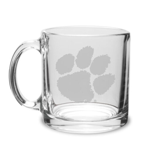 Clemson Tigers 13 oz. Deep Etched Clear Glass Coffee Mug by CC Glass
