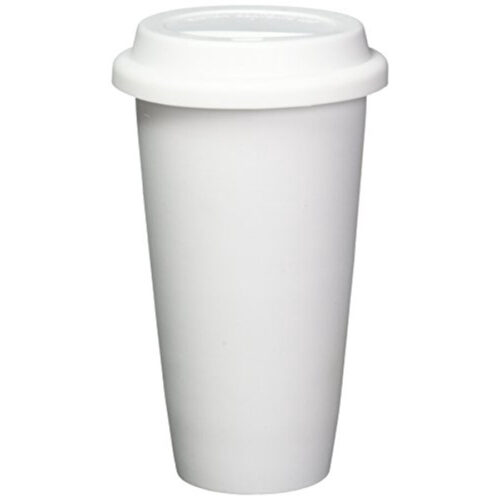 DCI I Am Not a Paper Cup 12-Ounce Porcelain Travel with Lid by DCI