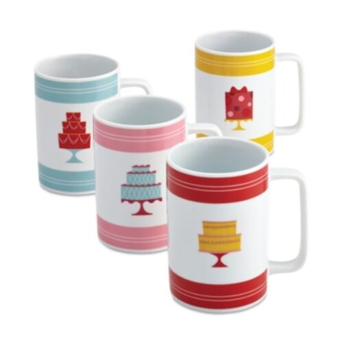 Cake Boss Set of 4 Porcelain Mini-Cakes Mugs by Cake Boss