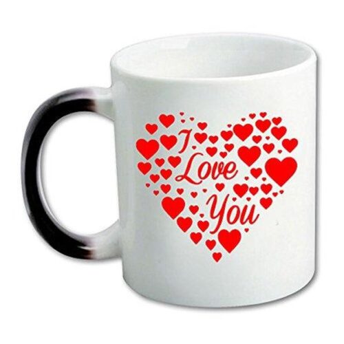 ceramic morphing cute i love you red hearts design mug 11 ounces heat by Moslion