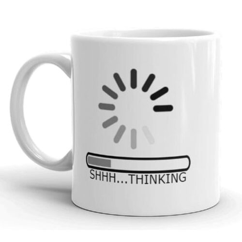 Funny Humor Thinking Computer Novelty Coffee Tea Mug 11 oz