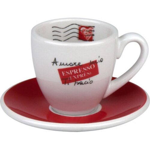 Konitz Coffee Bar Amore Mio 2 oz. Espresso Cup and Saucer (Set of 4) by Konitz